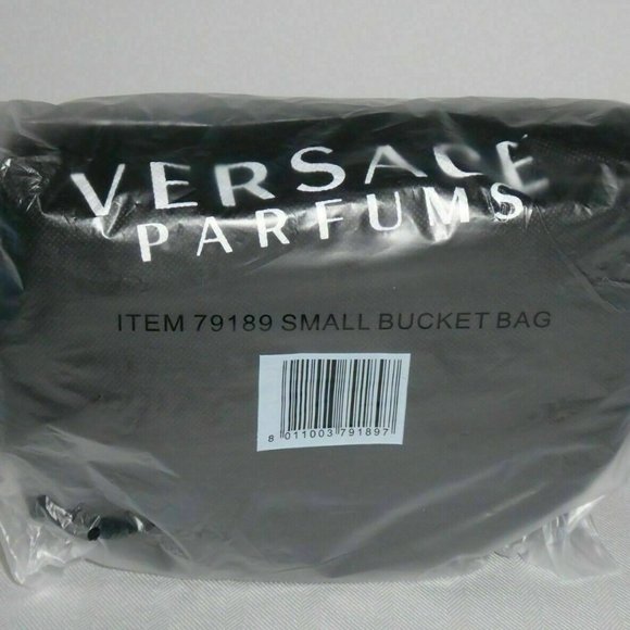 Versace Fragrance Small Bucket Bag Black & Silver Key Logo SEALED PACKAGE - Picture 7 of 10